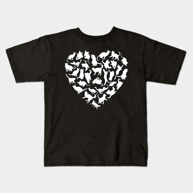 Heart full of cats Cute little cats in a heart adorable kitty Kittenlove Only cats in my heart Kids T-Shirt by BoogieCreates